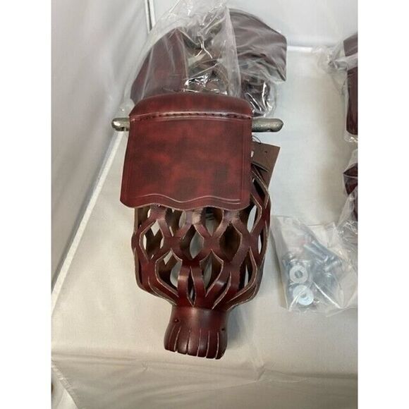 Set of 6 Heavy Duty PU Leather Billiard Pool Table Pockets (Dark cherry smooth) - Picture 6 of 7